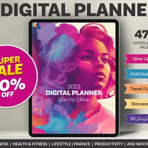 2023 Digital Planner, Glow Up Planner, Colorful Planner, That Girl Planner, Monthly Planner, Daily Planner, iPad Planner, Goodnotes Planner