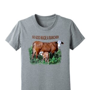 Youth God Made Ranch tee, cattle, Western ,cattle, kids show tee,-Youth Jersey Tee*