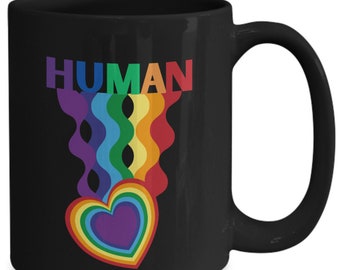 Pride coffee mug, human, love, kindness