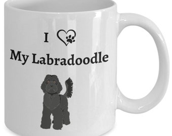 Dog lover coffee mug, labradoodle, puppy, cute, gift idea