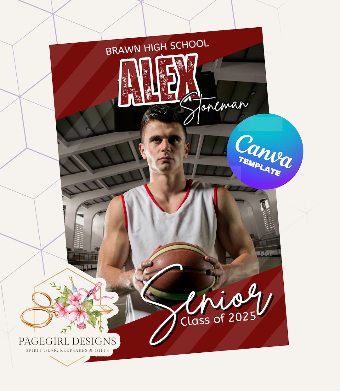 Pwig Senior Banner Canva Template for School Athletes - Basketball - Etsy UK