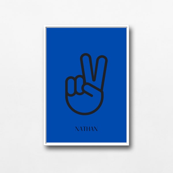 Personalized Peace Sign Digital Wall Art Customizable Wall Art Gift for Boys or Girls Gift for Teens