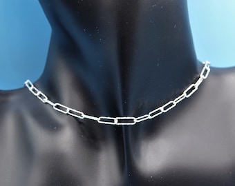 Sparkle 10mm Link Chain, Sterling Silver Necklace, Choker, Chain, Birthday Gift, Gift for Women