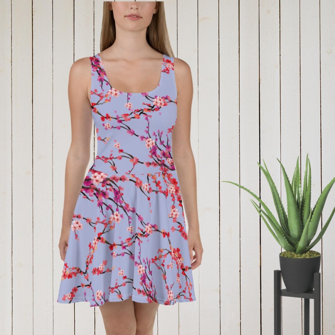 Cherry Blossom Sakura Blue Dress