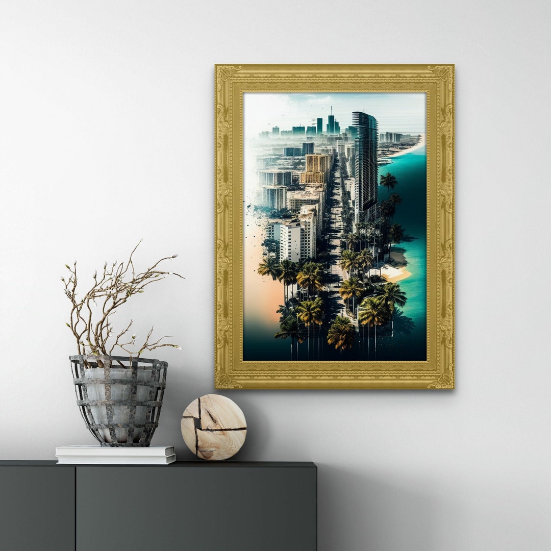 Digital Fort Lauderdale Art, Decorative Coastal Wall Art, Fort