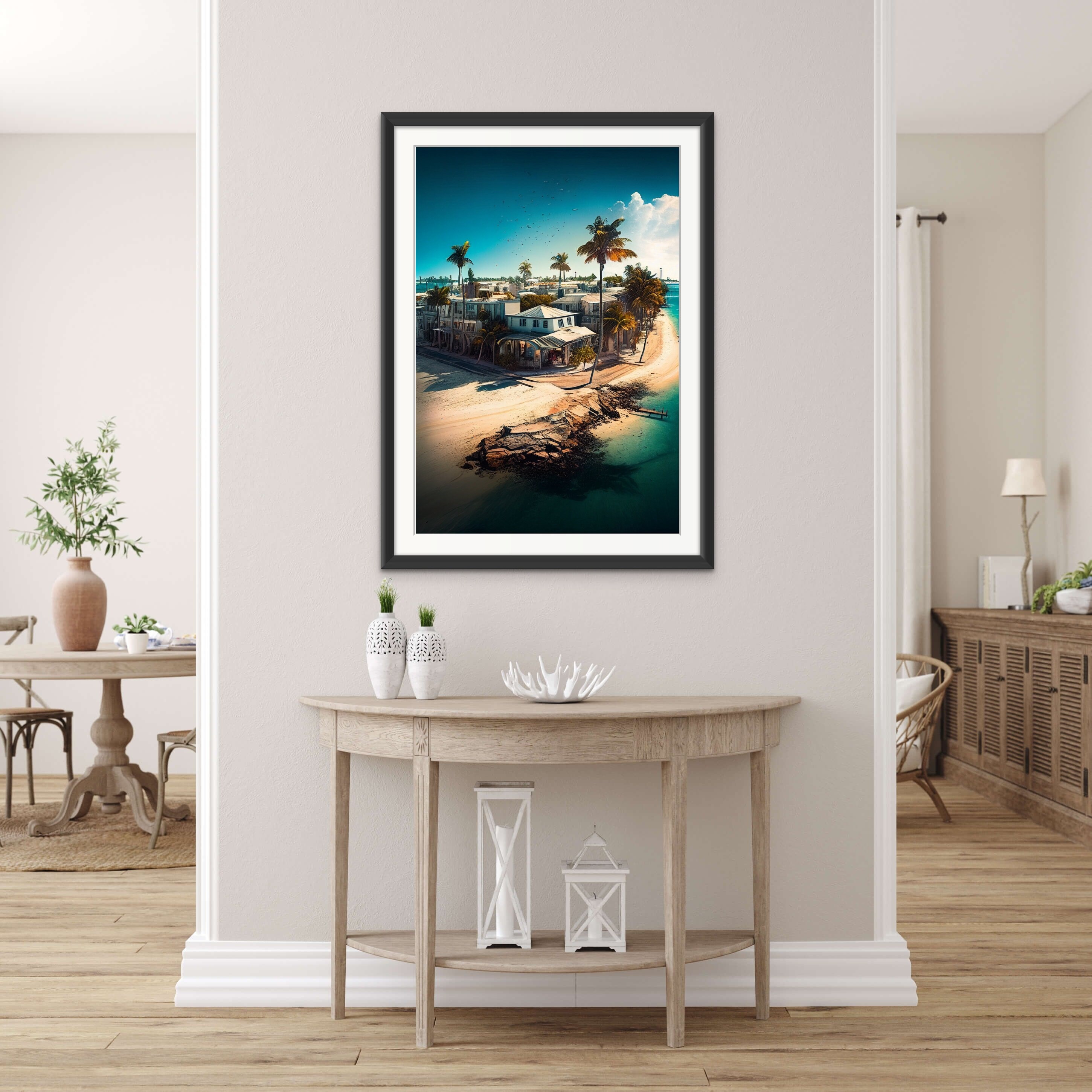 Digital Key West Wall Art, Aesthetic Beach Wall Art, Nature Coastal