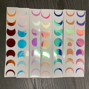 Moon phase holographic decals