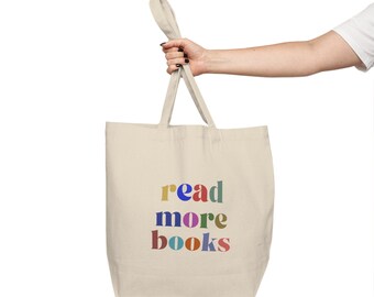 Leer más libros Canvas Tote Bag / Book Lover Tote / Reader Tote Bag / Gift for Book Lovers / Gift for Teachers Tote / Librarian Tote Bag