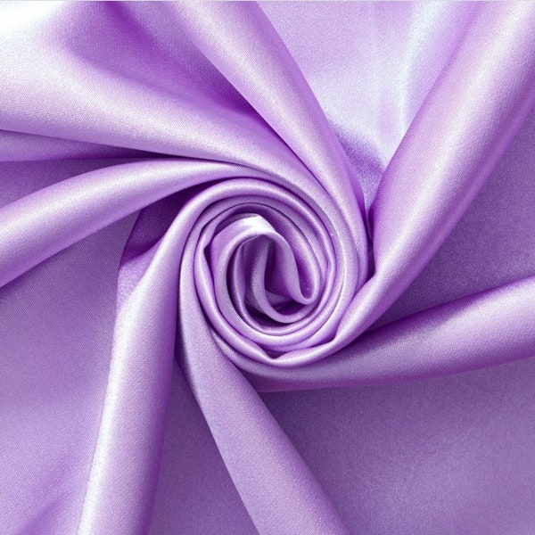 Lilac 60" Inches Wide Crepe Back Satin Bridal Fabric Draper-Prom-Wedding-Nightgown- Soft. Choose Quantity Below.