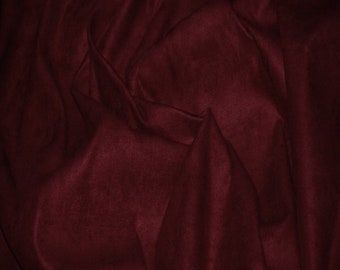 Dark Burgundy 60" Wide Faux Microsuede Suede, Upholstery, Pouches, Cosplay Costume, Suede Fabric by the Yard