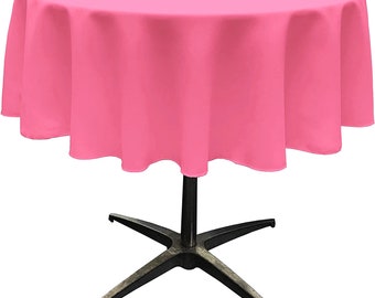 Hot Pink, Round Polyester Poplin Table Overlay, Coffee Table Cover and Party Decoration. Made in USA.