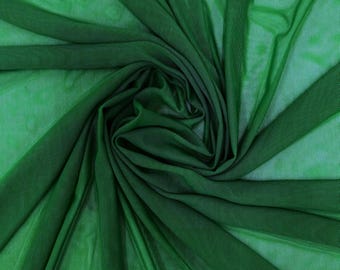 Hunter Green 60&quot; Wide Small Micro Hole See Through Stretch Nylon Spandex Mesh Power Net Fabrc By The Yard