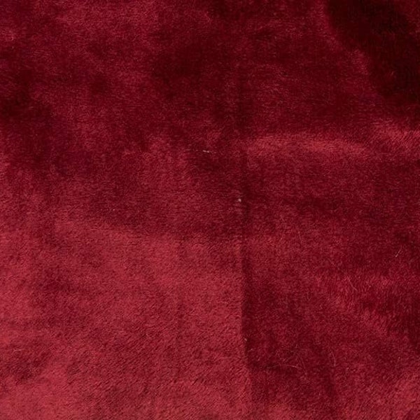 Burgundy  60" Wide Polyester Solid Minky Smooth Faux Fur Fabric. Choose Quantity Below.