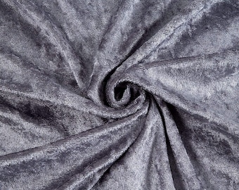 Gray 59/60" Wide Crushed Stretch Panne Velvet Velour Fabric