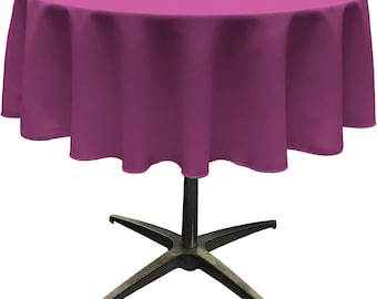 Magenta, Round Polyester Poplin Table Overlay, Coffee Table Cover and Party Decoration. Made in USA.