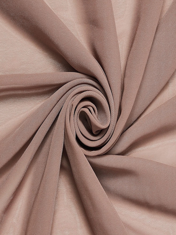 Meterware Chiffon Stoff Taupe Taupe 60 