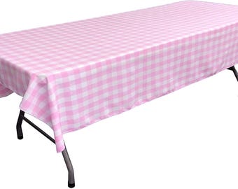 4er Pack Rosa Karierte Tischdecken – 86,6 X 51,2 Zoll, Wasserdicht & Wiederverwendbar, Für Partys Draußen