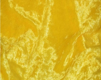 Yellow 59/60" Wide Crushed Stretch Panne Velvet Velour Fabric
