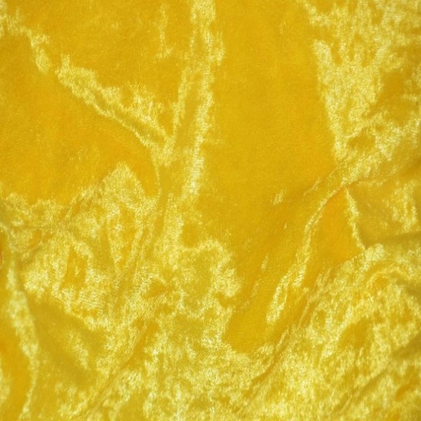 Yellow 59/60" Wide Crushed Stretch Panne Velvet Velour Fabric