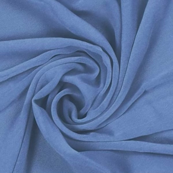 Steel Blue 58" Wide, Silky Chiffon Fabric | Imitation Silk Chiffon | Super Soft & Flowy | 100% Polyester | Apparel | Costume | Decoration |
