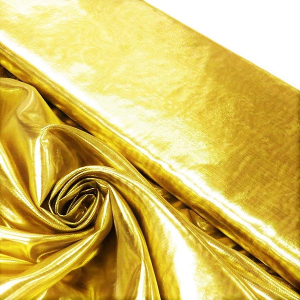 Dark Gold, 58/60"  Wide Light Weight Metallic Tissue Foil Lame Fabric