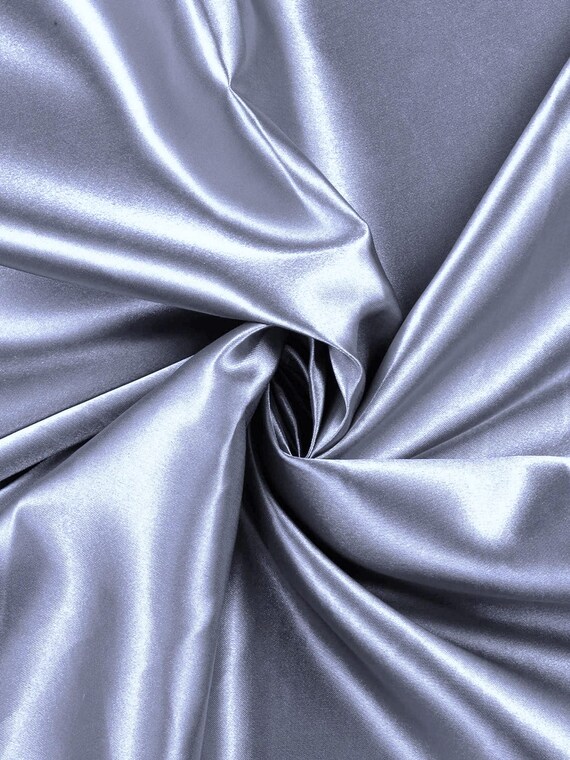 Tela de satén para novias liviana, de color plateado, de 60” de