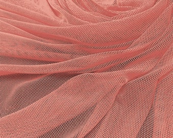 Dusty Rose 58/60" Wide Small Micro Hole See Through Stretch Nylon Spandex Power Mesh Fabric By The Yard.