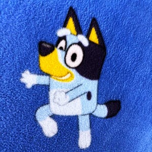 Bluey TV Cartoon 58" Wide Anti Pill Fleece on Royal Blue Color Fabric Fabric By The Yard - Perfect for Blanket, Bed Spread
