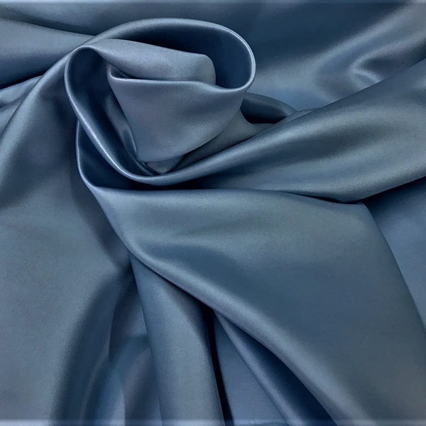 Stahlblau, 58 "/ 60" breit (Peau de Soie) Seidenhaut Herzogin Brautjungfer, Kleid, Matt Satin Stoff