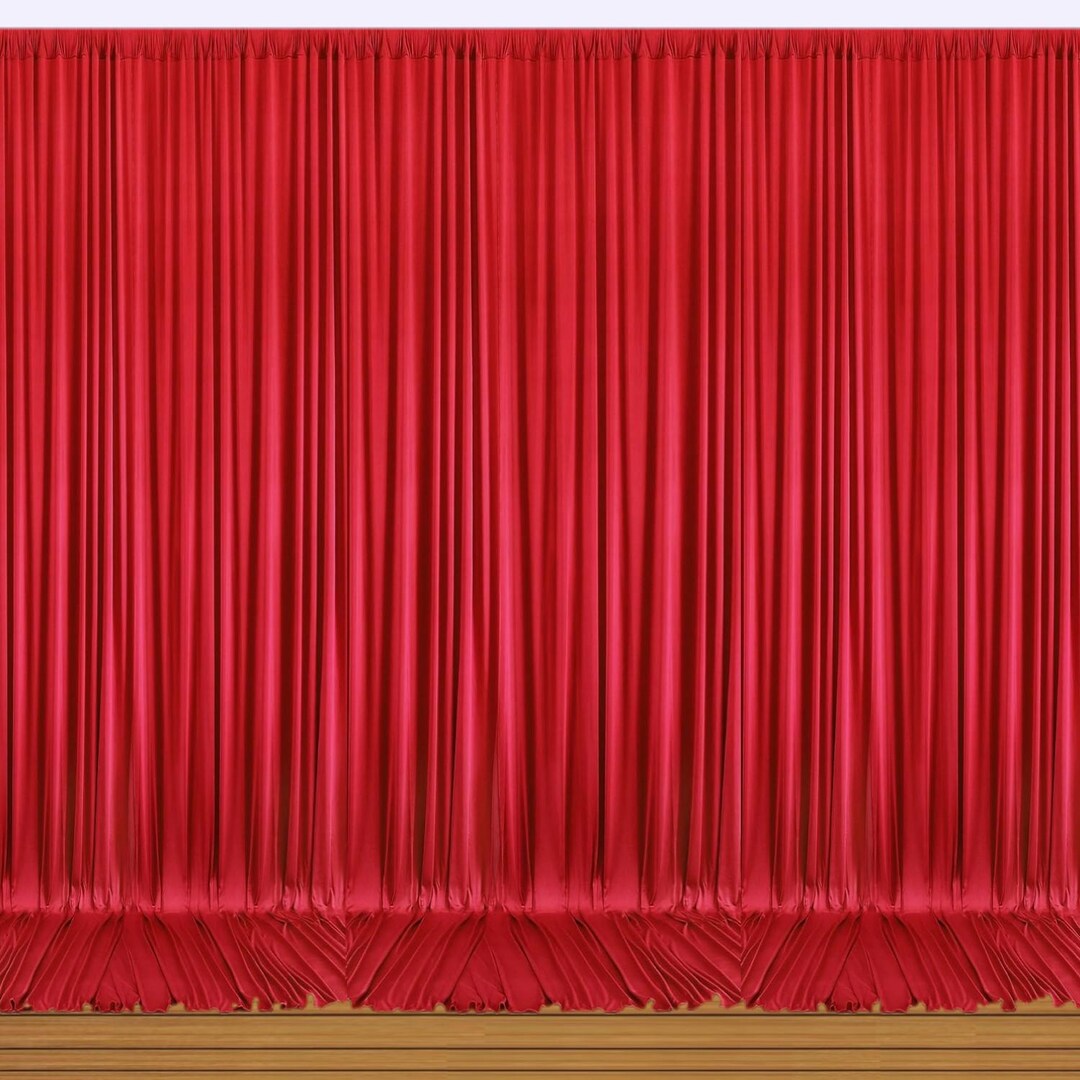 Polyester Backdrop Drape Curtain Panel - (Red,