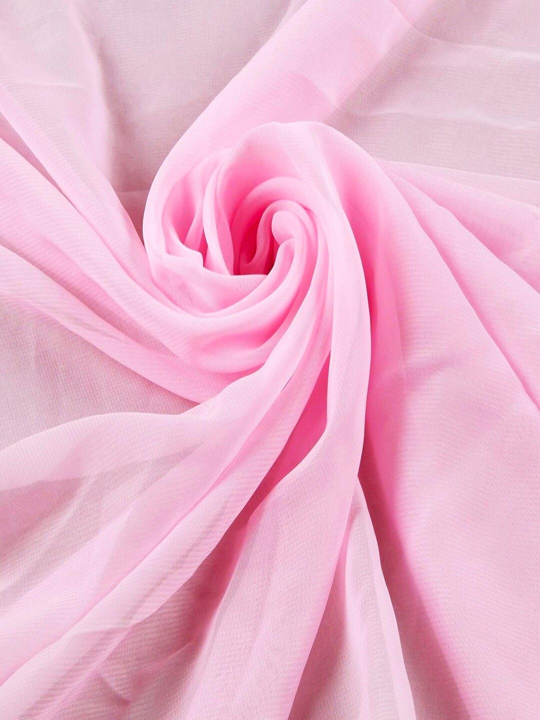 Virtual Pink Silk Heavy Crinkled Chiffon HCD-082 Fabric main image 1