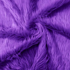 Purple, 60&quot; Wide Luxury Long Pile Soft Shaggy Creative Cosplay Costume Faux Fur Fabric by The Yard