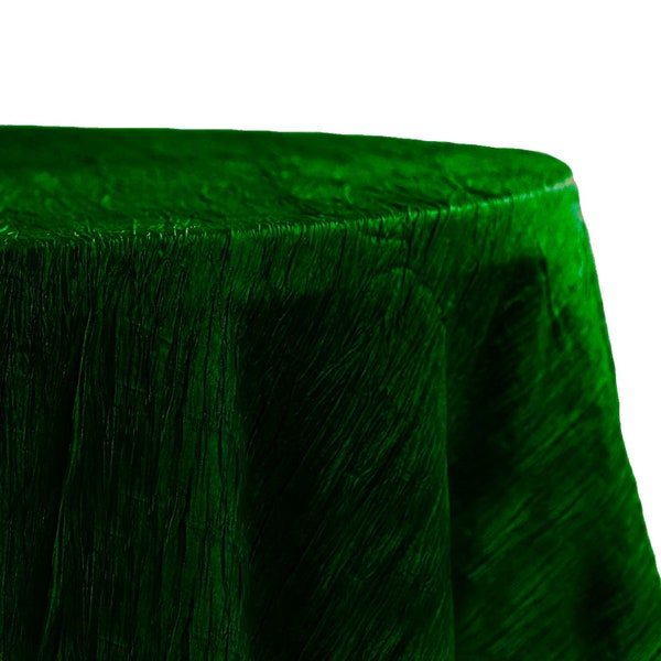 Verde smeraldo/ Tovaglia rotonda / Design leggero a fisarmonica / Piccolo rivestimento decorativo senza cuciture per tavolo in taffettà schiacciato, scegli la dimensione di seguito