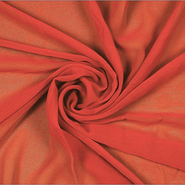 Burnt Orange 58" Wide, Silky Chiffon Fabric | Imitation Silk Chiffon | Super Soft & Flowy | 100% Polyester | Apparel | Costume | Decoration.