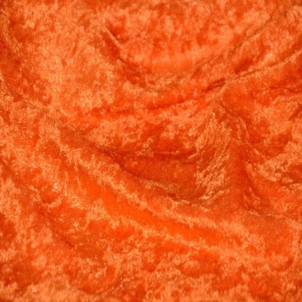 Orange 59/60" Wide Crushed Stretch Panne Velvet Velour Fabric
