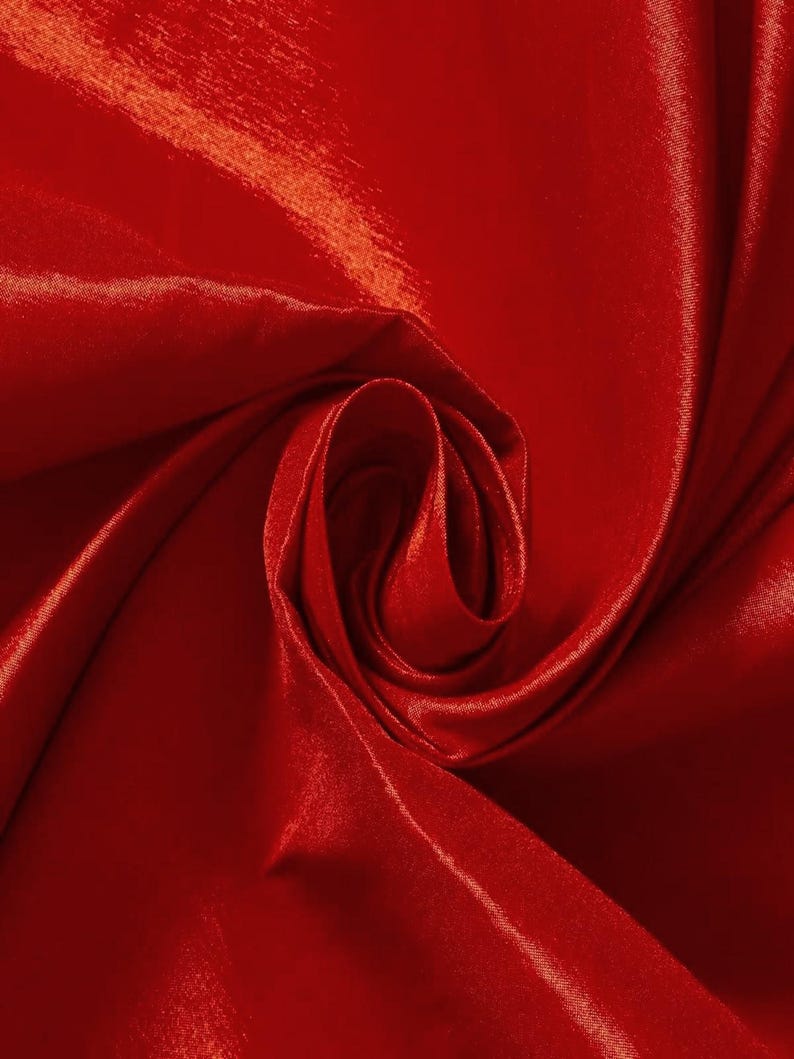 Apple Red, 60 Wide Polyester Non Stretch Two Tone Solid Taffeta Fabric