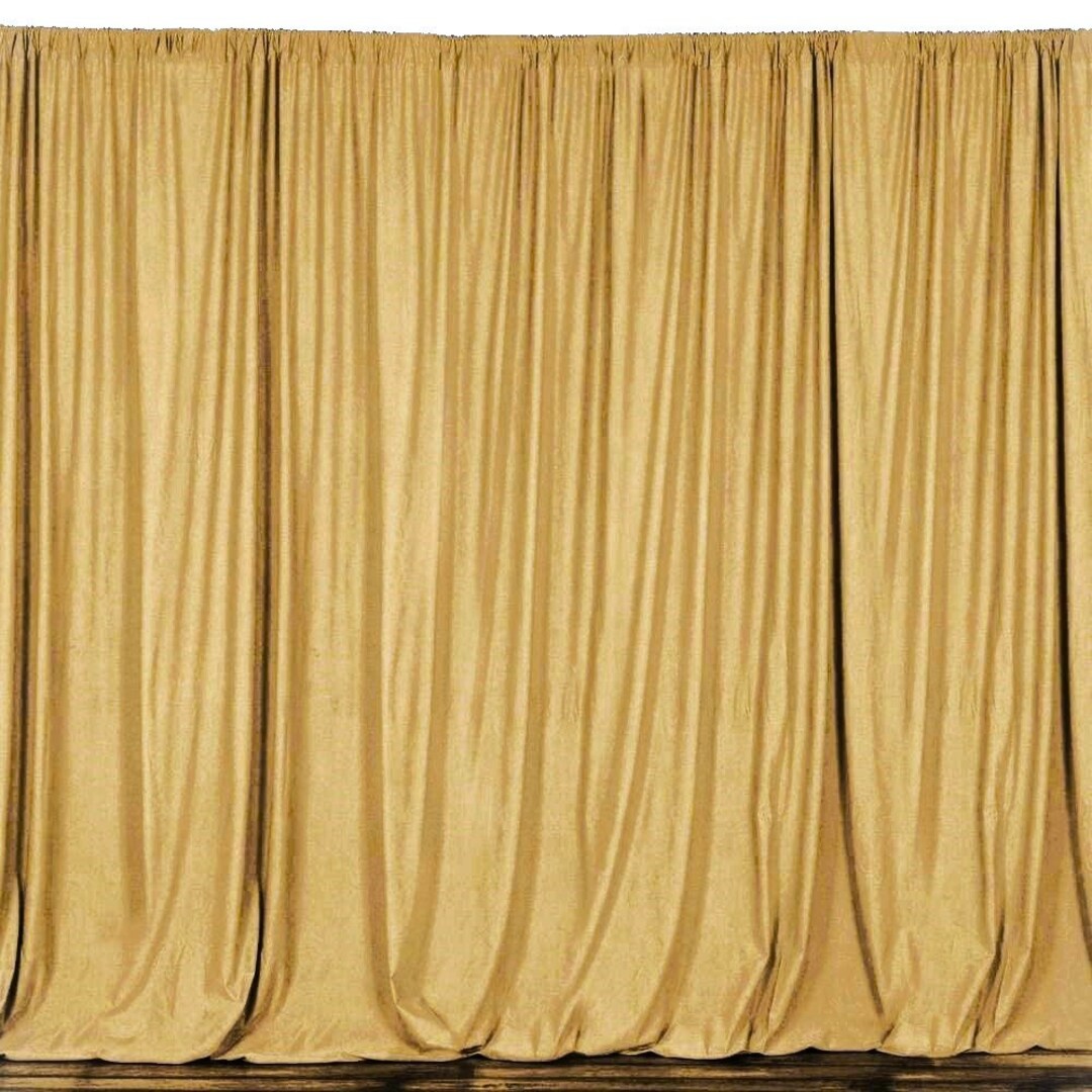 Polyester Backdrop Drape Curtain Panel - (Gold main image 0