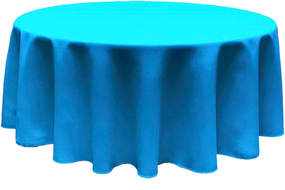 Polyester Poplin Rectangular Tablecloth Turquoise. Choose Size Below main image 1