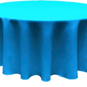 Polyester Poplin Rectangular Tablecloth Turquoise. Choose Size Below