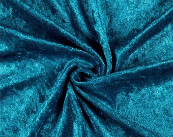 Peacock  59/60" Wide Crushed Stretch Panne Velvet Velour Fabric