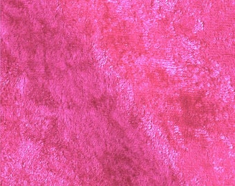 Hot Pink 59/60" Wide Crushed Stretch Panne Velvet Velour Fabric