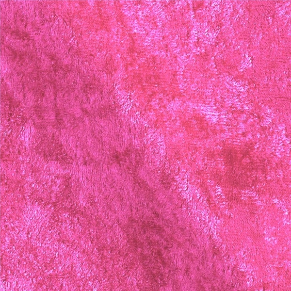 Hot Pink 59/60" Wide Crushed Stretch Panne Velvet Velour Fabric