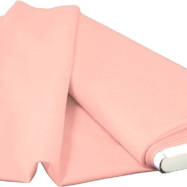 Tissu en popeline 100 % polyester filé rose poudré de 152,4 cm de large, décoration de fête, tissu de nappe et décoration, choisissez le métrage ci-dessous.