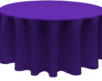 Purple Round Polyester Poplin Seamless Tablecloth, Party Decoration, Event Décor  - Made in USA - Choose Size Below.