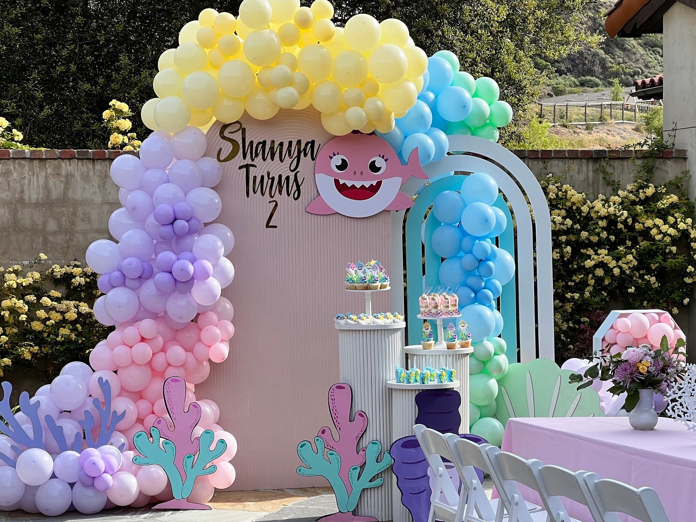 Baby shark birthday party 🥳 #birthday #birthdaygirl #partytime #babyshark  #babysharkparty #dekor #decoration #balloons #balloon #ballo