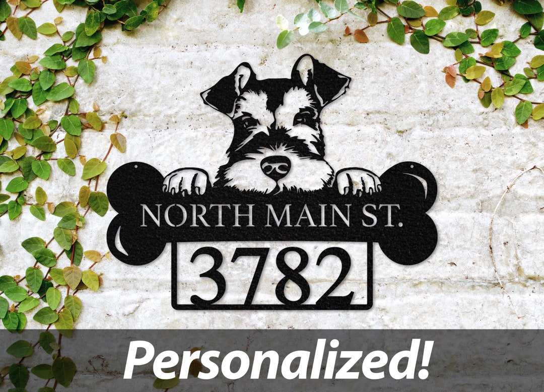 Custom Schnauzer Family Name Metal Sign, Personalized Schnauzer Decor