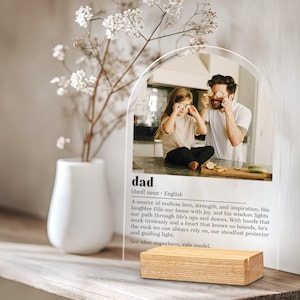 Placa personalizada con la definición de papá, regalos para el Día del Padre de mi hija, regalos personalizados para papá, marco de fotos personalizado, regalos de Navidad para papá