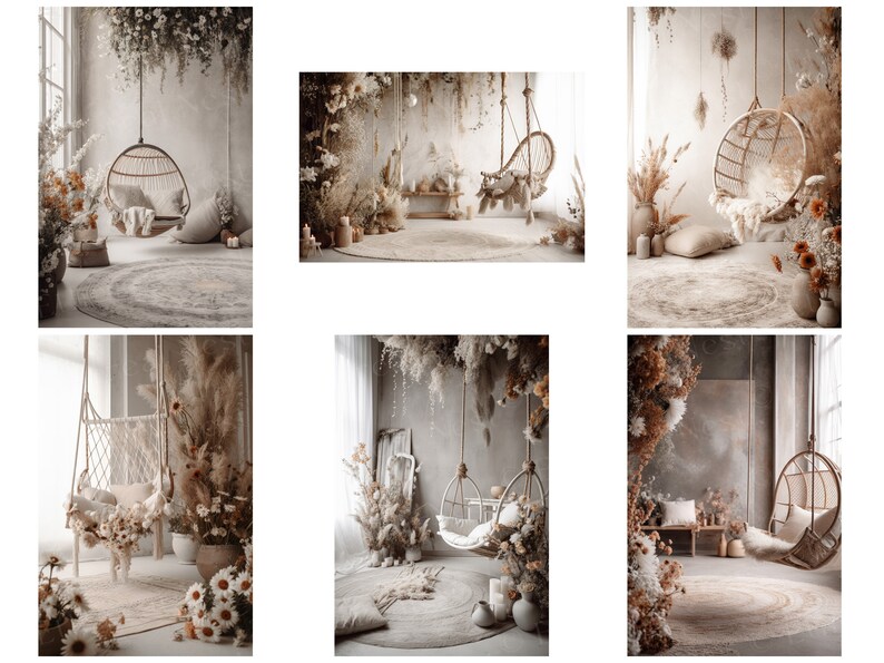 10 Digital Backdrops Boho Floral Swing Boho Maternity Floral - Etsy