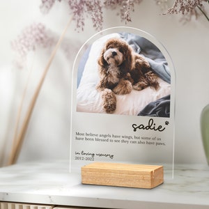 Pet memorial gift on acrylic plaque, Bespoke photo memorial, Pet loss gift, Dog loss sympathy gift, Dog remembrance gift, Pet bereavement