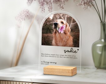 Personalized Pet Memorial Plaque: Photo Acrylic Dog Loss Gift